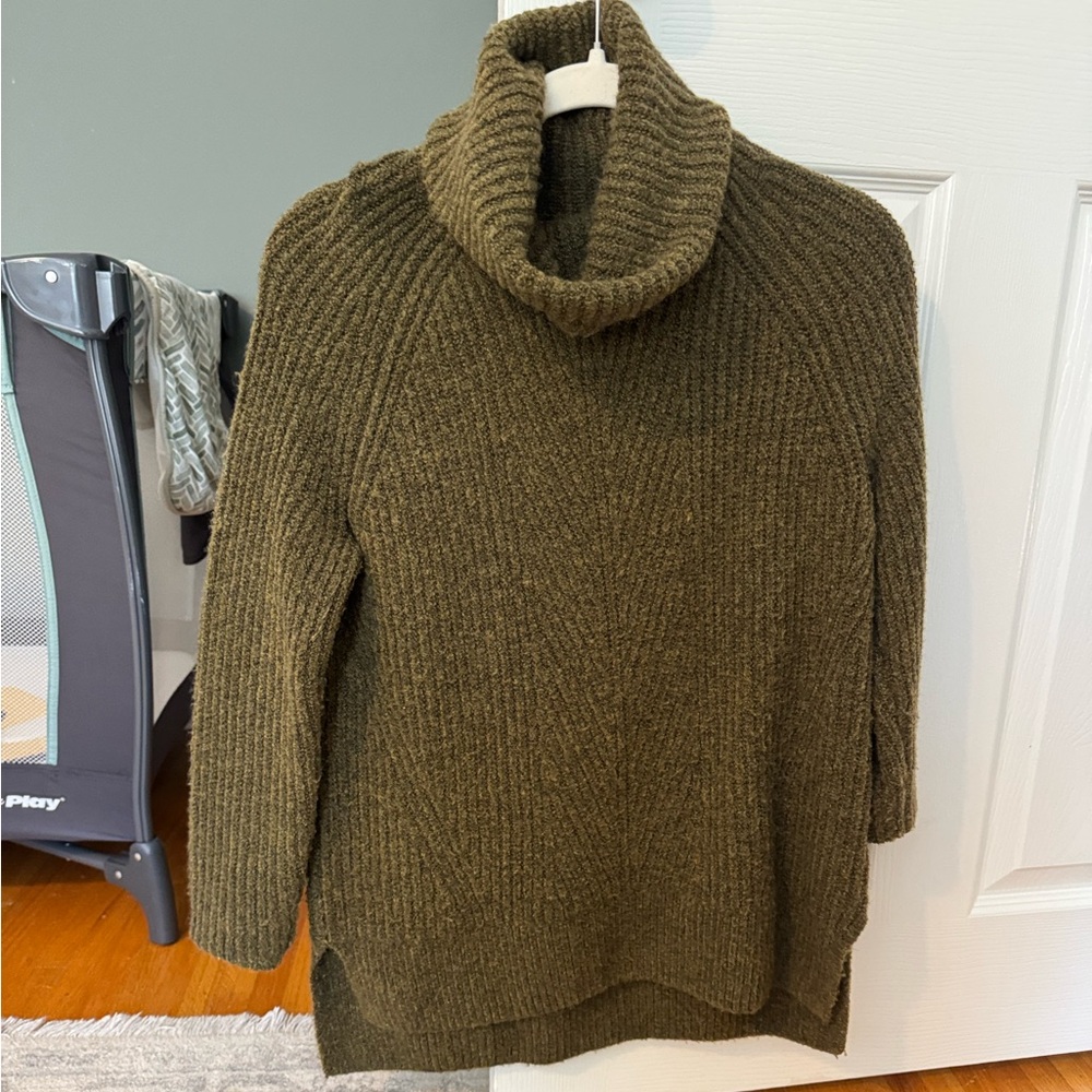 Madewell Olive Green cowl Turtleneck Sweater